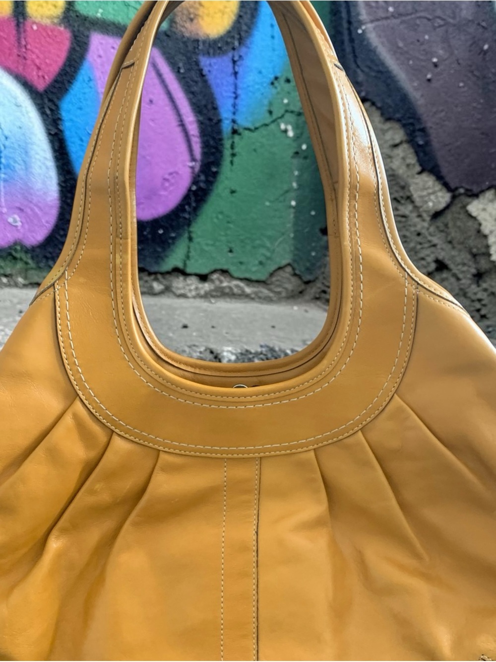 Coach 2010 Ergo Kisslock Pleated Leather Satchel Bag